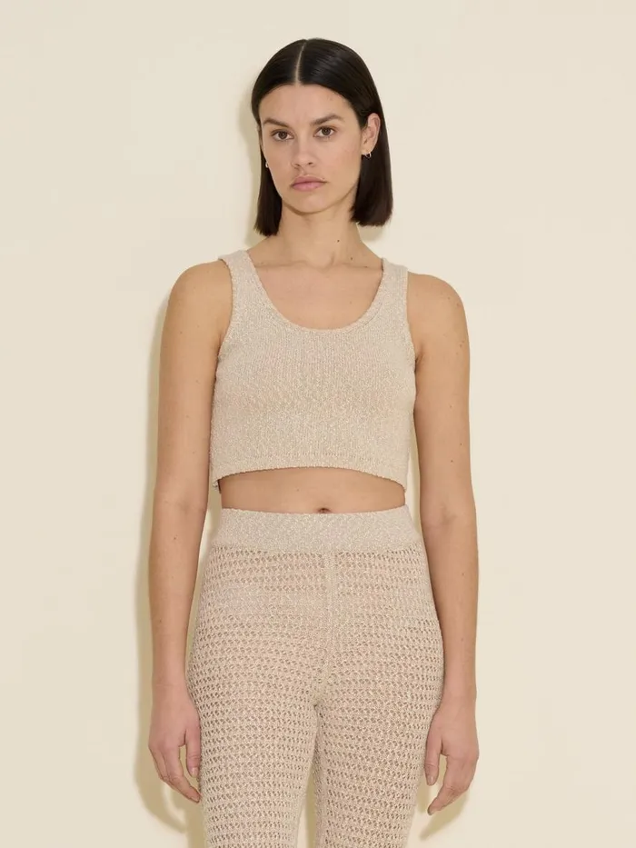 Knitwear Women Holzweiler Cenci Crochet Knit Top Sand Mix