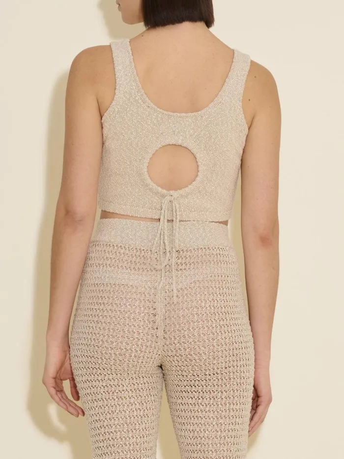 Knitwear Women Holzweiler Cenci Crochet Knit Top Sand Mix