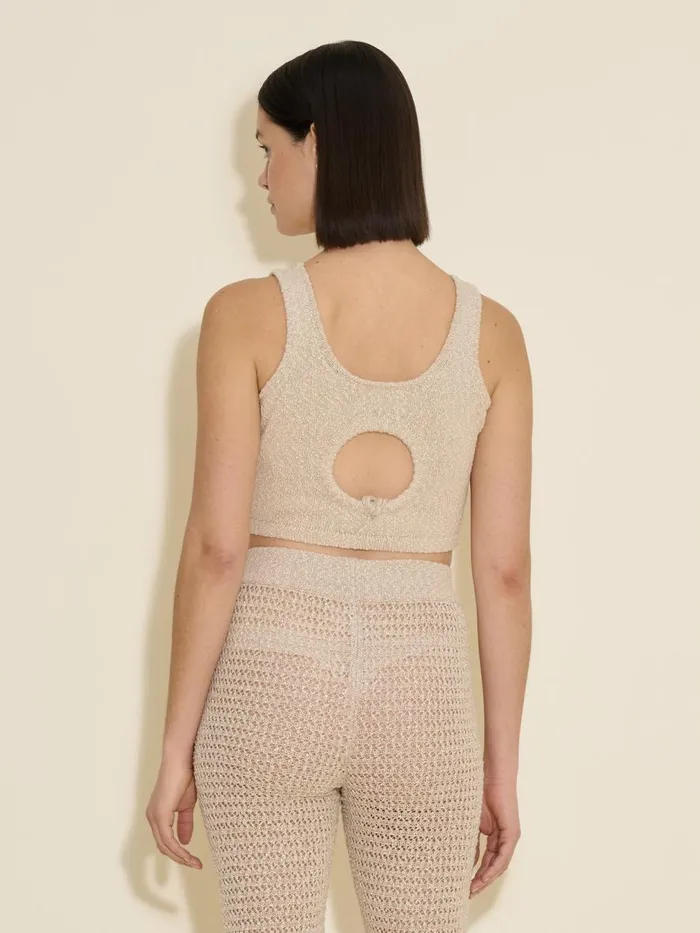 Knitwear Women Holzweiler Cenci Crochet Knit Top Sand Mix