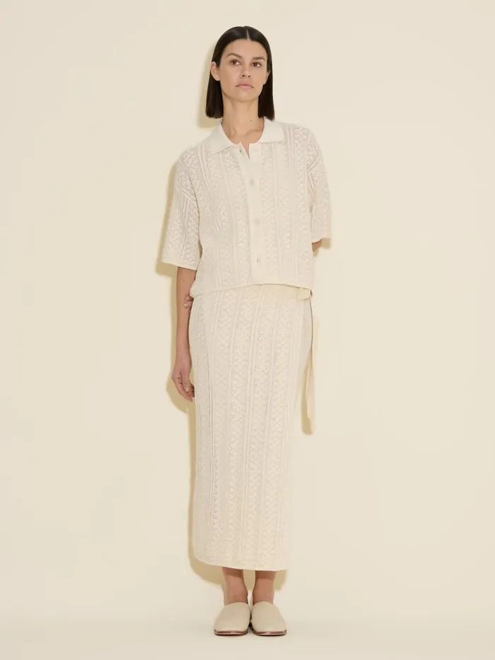 Knitwear Women Holzweiler Kelp Crochet Knit Skirt White