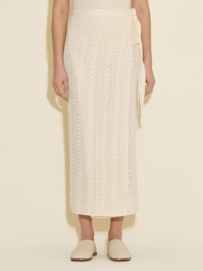Knitwear Women Holzweiler Kelp Crochet Knit Skirt White