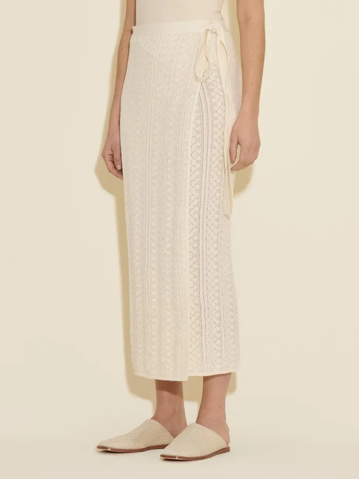 Knitwear Women Holzweiler Kelp Crochet Knit Skirt White