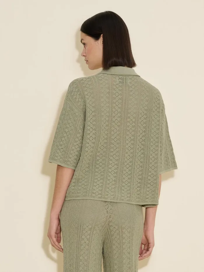Knitwear Women Holzweiler Loch Crochet Knit Shirt Teal