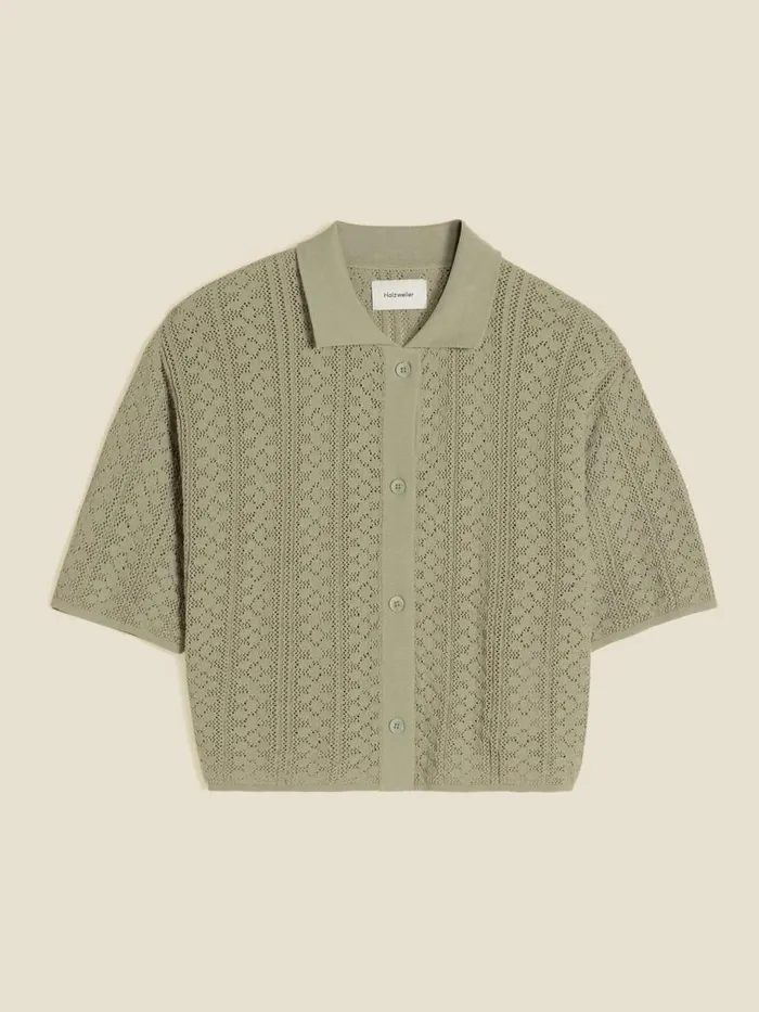Knitwear Women Holzweiler Loch Crochet Knit Shirt Teal