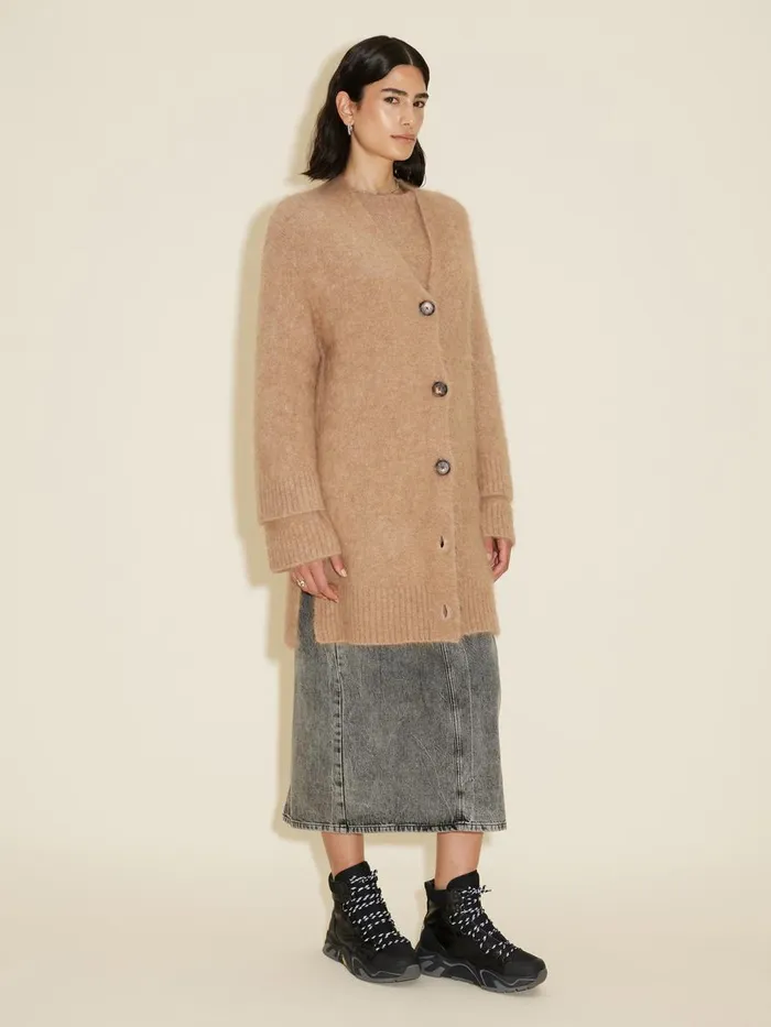 Knitwear Women Holzweiler Passage Fluffy Knit Cardigan Beige