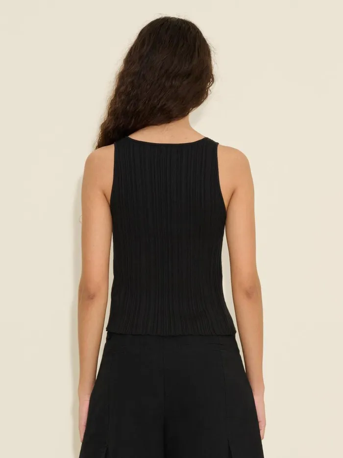 Knitwear Women Holzweiler Uneven Rib Knit Singlet Black