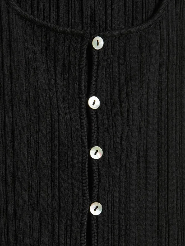 Knitwear Women Holzweiler Uneven Rib Knit Singlet Black