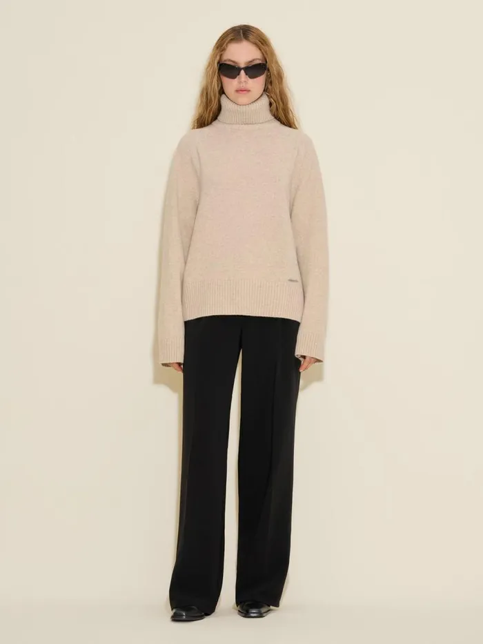 Knitwear Women Holzweiler W Lambswool Knit Turtle Sand