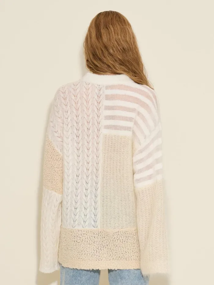 Knitwear Women Holzweiler W Turf Patchwork Sweater White Mix