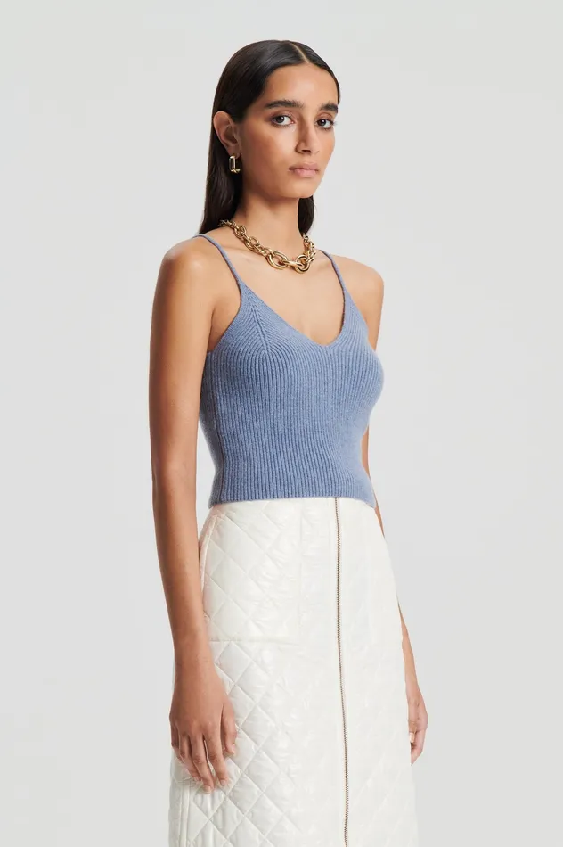 Knitwear Women Scanlan Theodore CASHMERE CAMISOLE DENIM