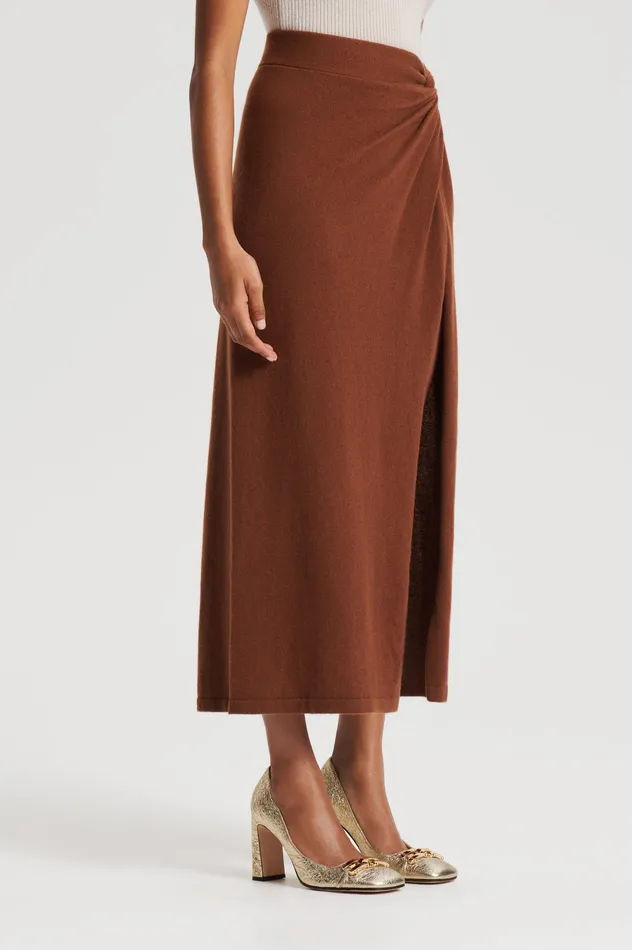 Knitwear Women Scanlan Theodore CASHMERE SARONG SKIRT SPICE Knitwear Women Scanlan Theodore CASHMERE SARONG SKIRT SPICE