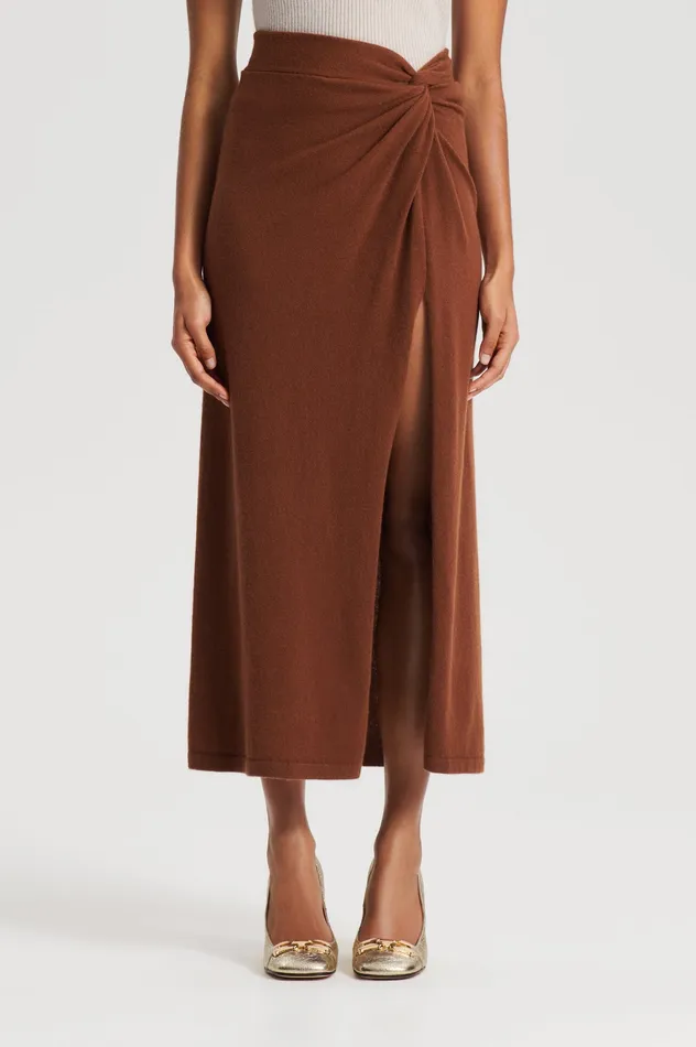 Knitwear Women Scanlan Theodore CASHMERE SARONG SKIRT SPICE Knitwear Women Scanlan Theodore CASHMERE SARONG SKIRT SPICE