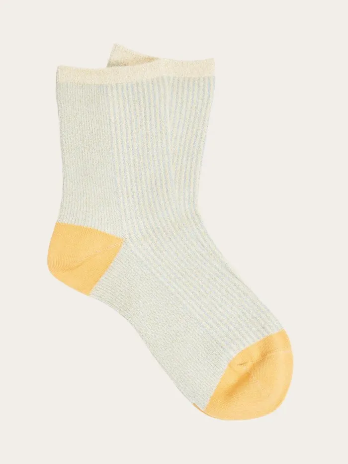KnowledgeCotton Apparel Accessories Single Pack Colorblock Rib Socks Chambray Blue 8211 Women KnowledgeCotton Apparel Accessories Single Pack Colorblock Rib Socks Chambray Blue 8211 Women
