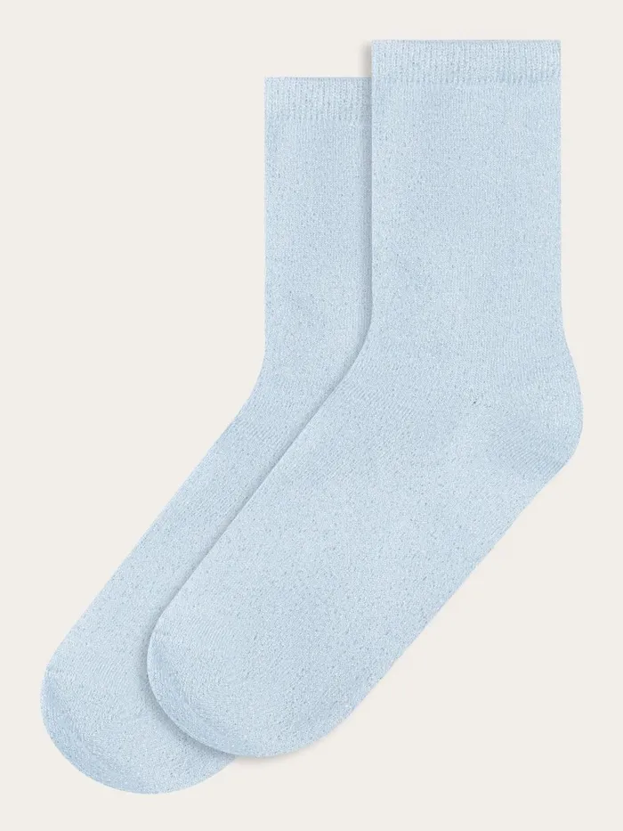 KnowledgeCotton Apparel Accessories Single Pack Glitter Socks Airy Blue 8211 Women KnowledgeCotton Apparel Accessories Single Pack Glitter Socks Airy Blue 8211 Women