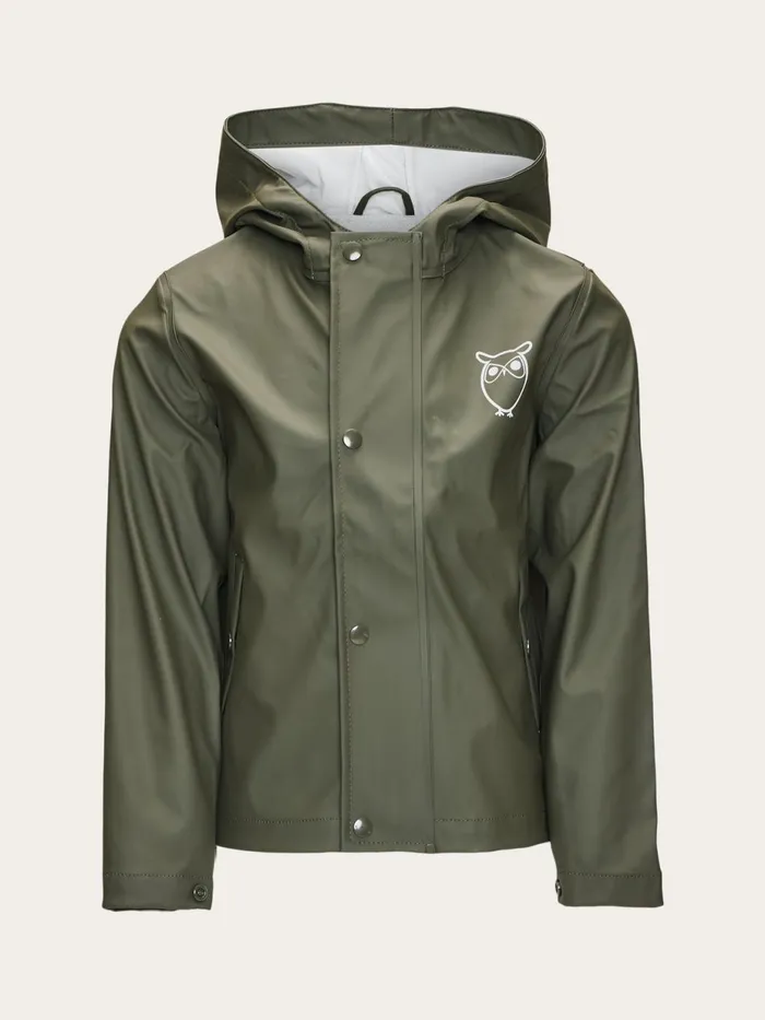 KnowledgeCotton Apparel Jackets Short Rain Jacket Forrest Night 8211 Kids