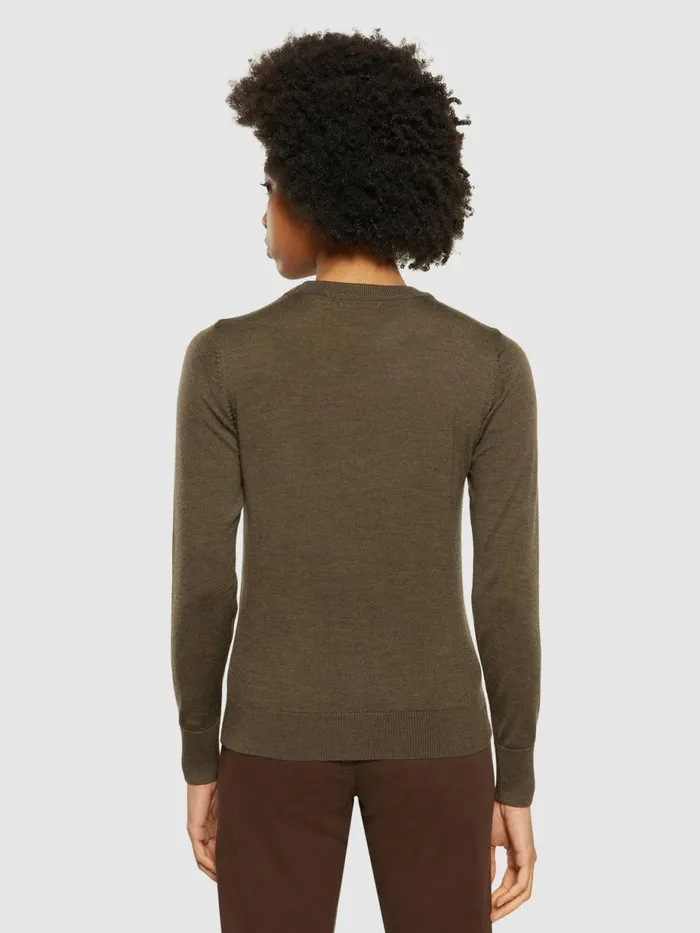 KnowledgeCotton Apparel Knits Merino Wool Crew Neck RWS Dark Olive 8211 Women KnowledgeCotton Apparel Knits Merino Wool Crew Neck RWS Dark Olive 8211 Women