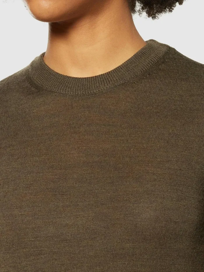 KnowledgeCotton Apparel Knits Merino Wool Crew Neck RWS Dark Olive 8211 Women KnowledgeCotton Apparel Knits Merino Wool Crew Neck RWS Dark Olive 8211 Women
