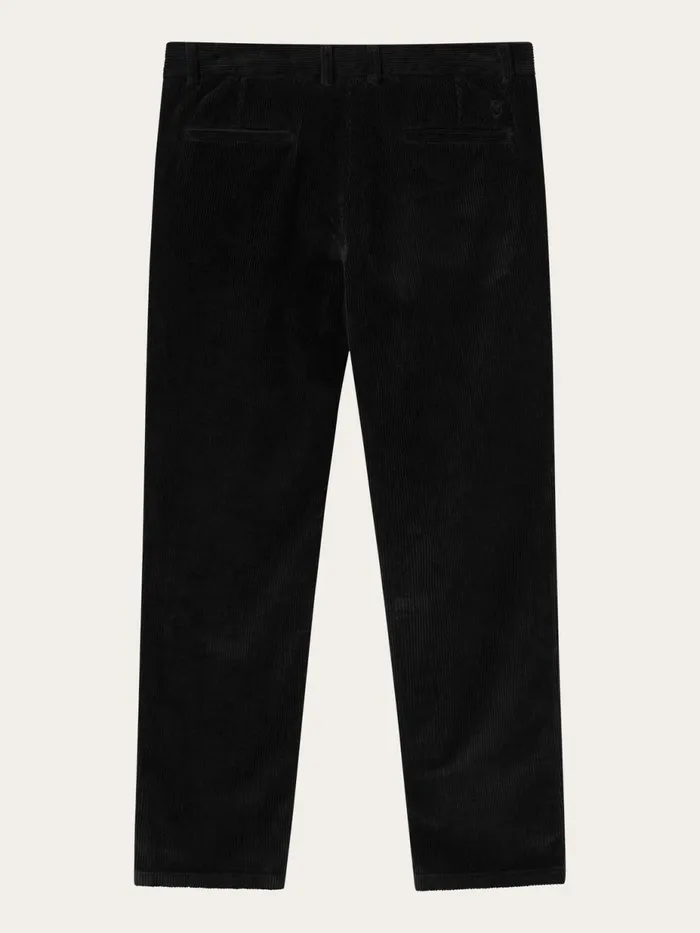 KnowledgeCotton Apparel Pants CHUCK Regular 8wales Corduroy Chino Pants Black Jet 8211 Men