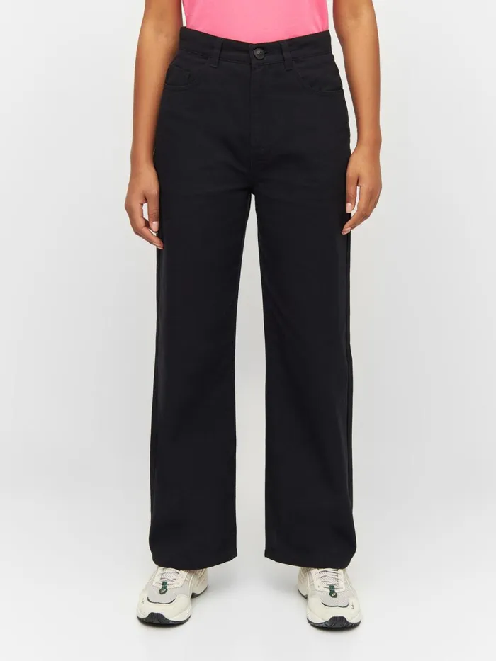 KnowledgeCotton Apparel Pants GALE Straight Midrise Canvas 5pocket Pants Black Jet 8211 Women KnowledgeCotton Apparel Pants GALE Straight Midrise Canvas 5pocket Pants Black Jet 8211 Women