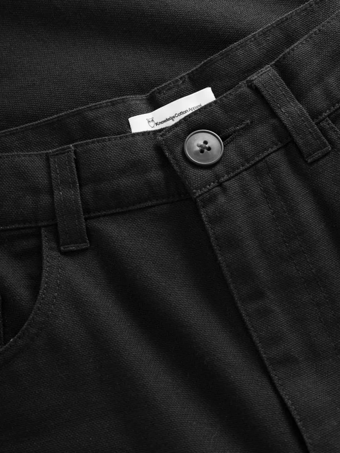 KnowledgeCotton Apparel Pants GALE Straight Midrise Canvas 5pocket Pants Black Jet 8211 Women KnowledgeCotton Apparel Pants GALE Straight Midrise Canvas 5pocket Pants Black Jet 8211 Women