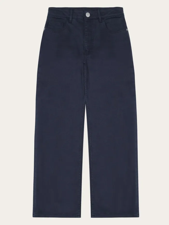 KnowledgeCotton Apparel Pants GALE Straight Midrise Garment Dyed Twill 5pocket Pants Gotsvegan 8211 Women