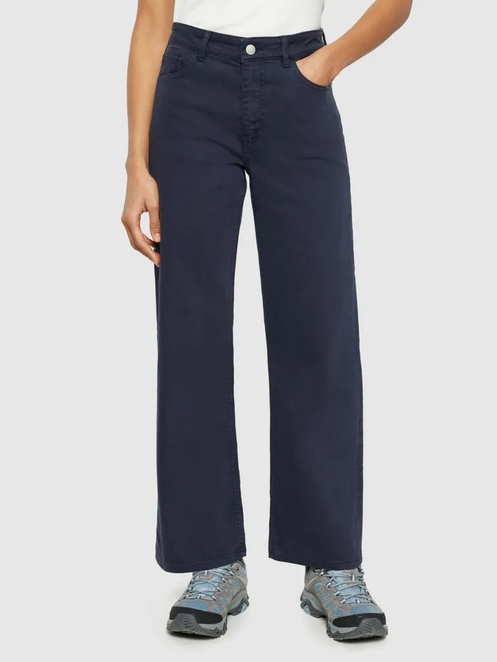 KnowledgeCotton Apparel Pants GALE Straight Midrise Garment Dyed Twill 5pocket Pants Gotsvegan 8211 Women