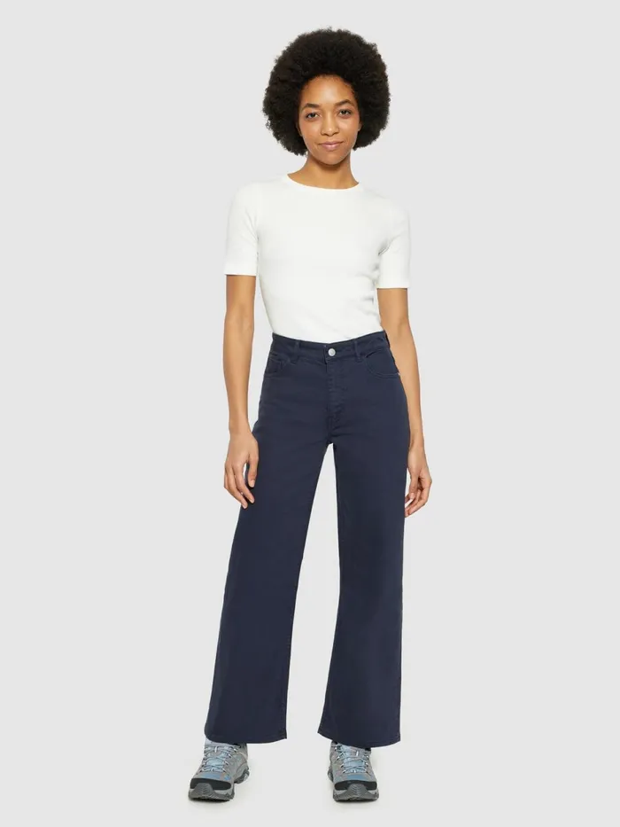 KnowledgeCotton Apparel Pants GALE Straight Midrise Garment Dyed Twill 5pocket Pants Gotsvegan 8211 Women