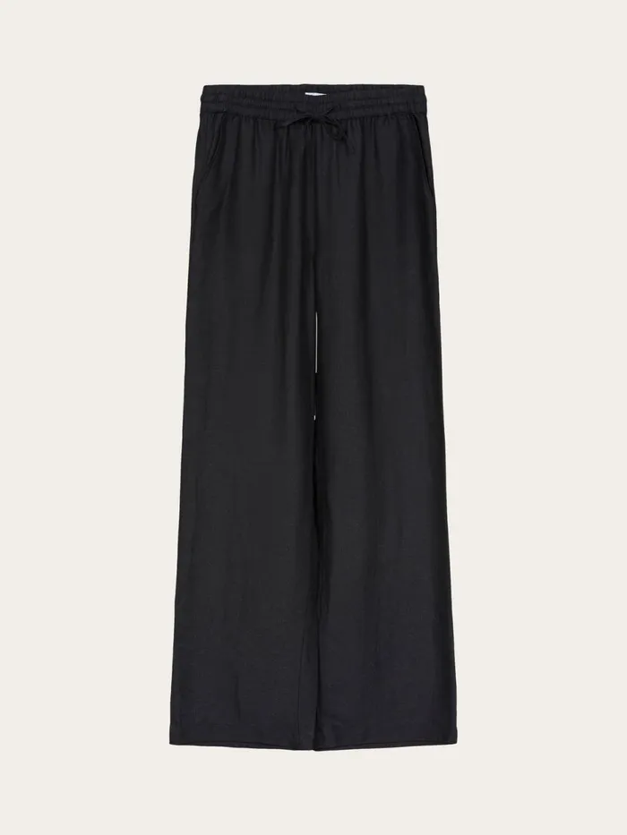 KnowledgeCotton Apparel Pants Linen Mix Elastic Waist Pants Black Jet 8211 Women KnowledgeCotton Apparel Pants Linen Mix Elastic Waist Pants Black Jet 8211 Women