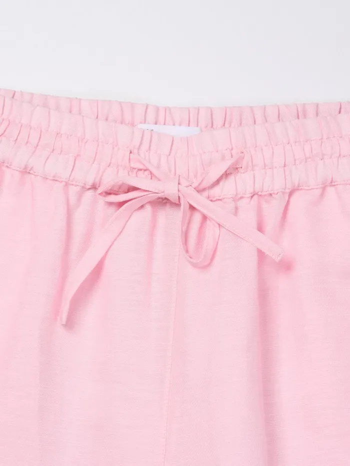 KnowledgeCotton Apparel Pants Linen Mix Elastic Waist Pants Parfait Pink 8211 Women KnowledgeCotton Apparel Pants Linen Mix Elastic Waist Pants Parfait Pink 8211 Women