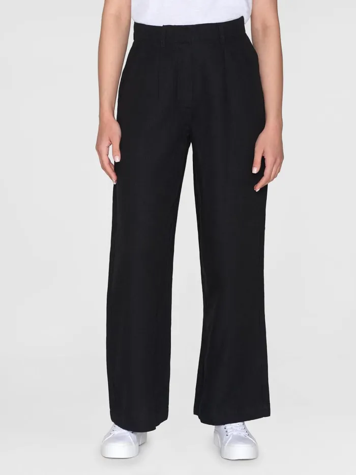 KnowledgeCotton Apparel Pants Loose Natural Linen Pants Black Jet 8211 Women KnowledgeCotton Apparel Pants Loose Natural Linen Pants Black Jet 8211 Women