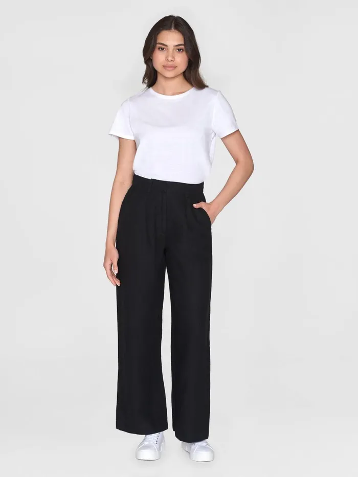 KnowledgeCotton Apparel Pants Loose Natural Linen Pants Black Jet 8211 Women KnowledgeCotton Apparel Pants Loose Natural Linen Pants Black Jet 8211 Women