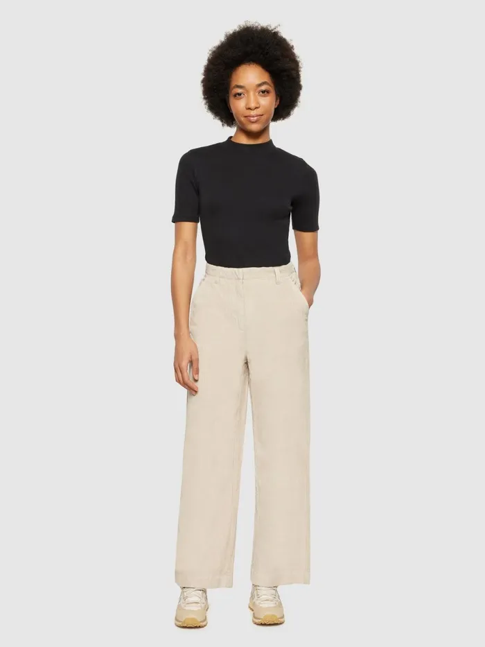 KnowledgeCotton Apparel Pants POSEY Wide Highrise Irregular Corduroy Pant Gotsvegan 8211 Women