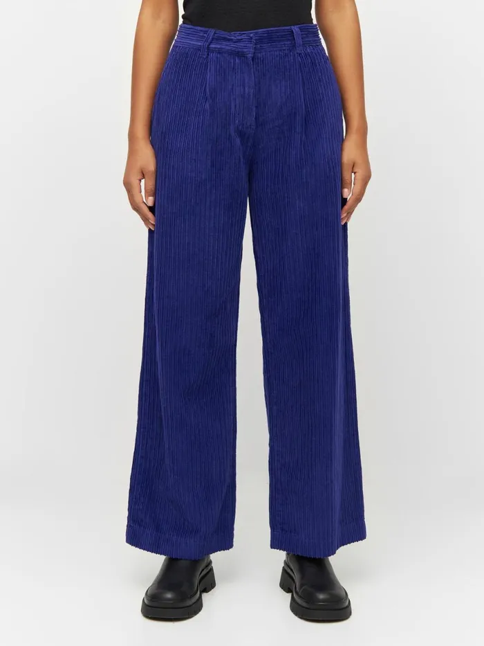 KnowledgeCotton Apparel Pants POSEY Wide Highrise Irregular Corduroy Pants Deep Purple 8211 Women KnowledgeCotton Apparel Pants POSEY Wide Highrise Irregular Corduroy Pants Deep Purple 8211 Women
