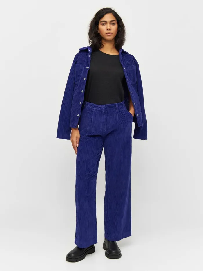 KnowledgeCotton Apparel Pants POSEY Wide Highrise Irregular Corduroy Pants Deep Purple 8211 Women KnowledgeCotton Apparel Pants POSEY Wide Highrise Irregular Corduroy Pants Deep Purple 8211 Women