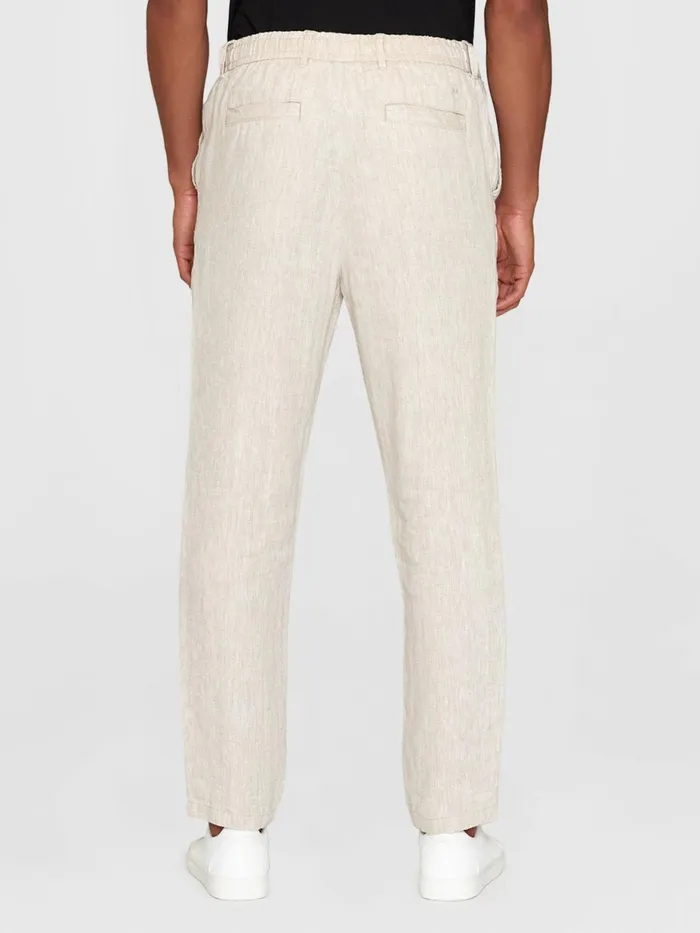 KnowledgeCotton Apparel Pants TIM Tapered Herringbone Linen Elastic Waist String Pants Gotsvegan 8211 Men KnowledgeCotton Apparel Pants TIM Tapered Herringbone Linen Elastic Waist String Pants Gotsvegan 8211 Men