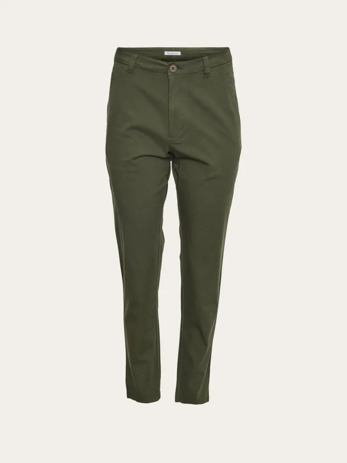 KnowledgeCotton Apparel Pants WILLOW Regular Cropped Poplin Chino Forrest Night 8211 Women KnowledgeCotton Apparel Pants WILLOW Regular Cropped Poplin Chino Forrest Night 8211 Women