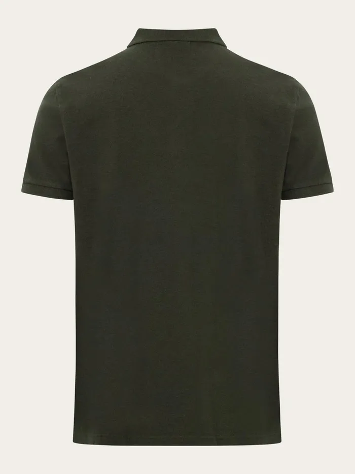 KnowledgeCotton Apparel Polo Shirts Basic Badge Polo Green Melange 8211 Men