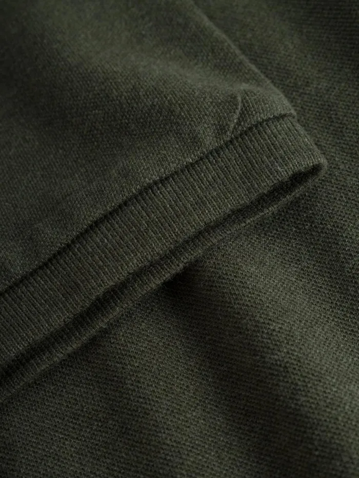 KnowledgeCotton Apparel Polo Shirts Basic Badge Polo Green Melange 8211 Men