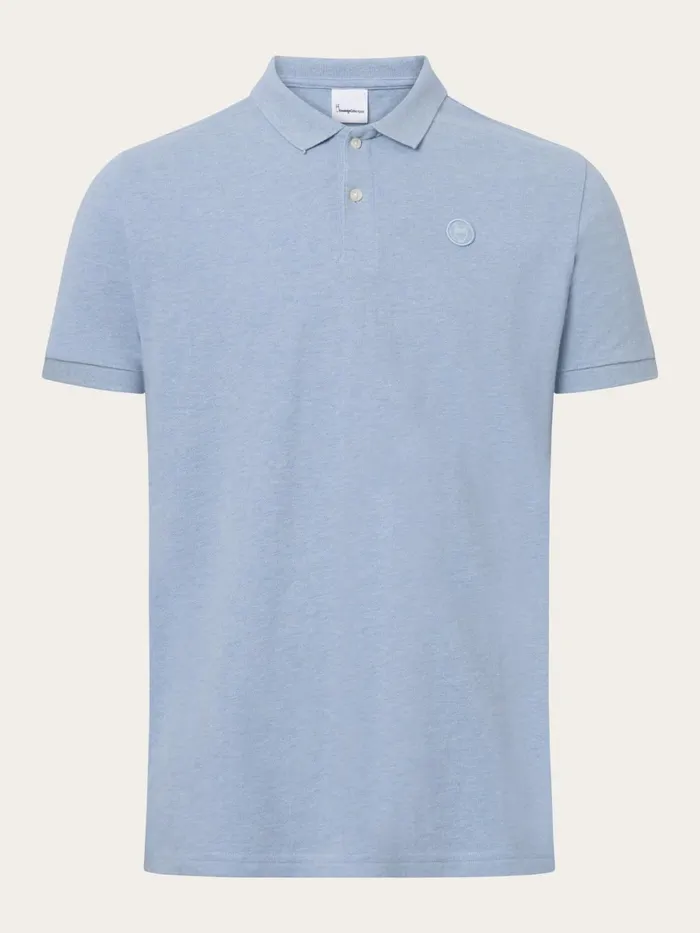 KnowledgeCotton Apparel Polo Shirts Basic Badge Polo Sky Way Melange 8211 Men