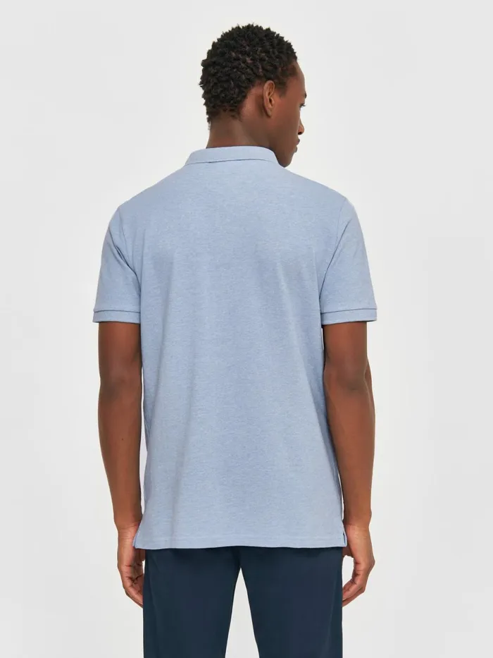 KnowledgeCotton Apparel Polo Shirts Basic Badge Polo Sky Way Melange 8211 Men KnowledgeCotton Apparel Polo Shirts Basic Badge Polo Sky Way Melange 8211 Men
