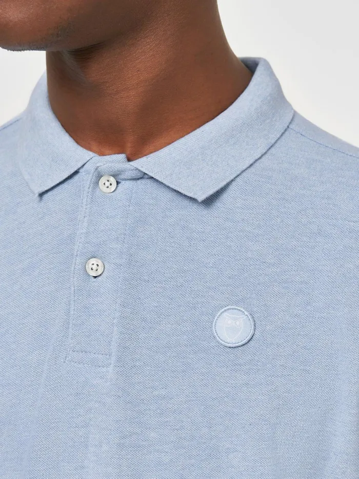 KnowledgeCotton Apparel Polo Shirts Basic Badge Polo Sky Way Melange 8211 Men KnowledgeCotton Apparel Polo Shirts Basic Badge Polo Sky Way Melange 8211 Men
