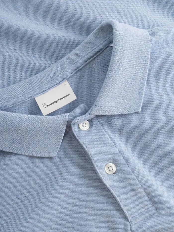 KnowledgeCotton Apparel Polo Shirts Basic Badge Polo Sky Way Melange 8211 Men KnowledgeCotton Apparel Polo Shirts Basic Badge Polo Sky Way Melange 8211 Men