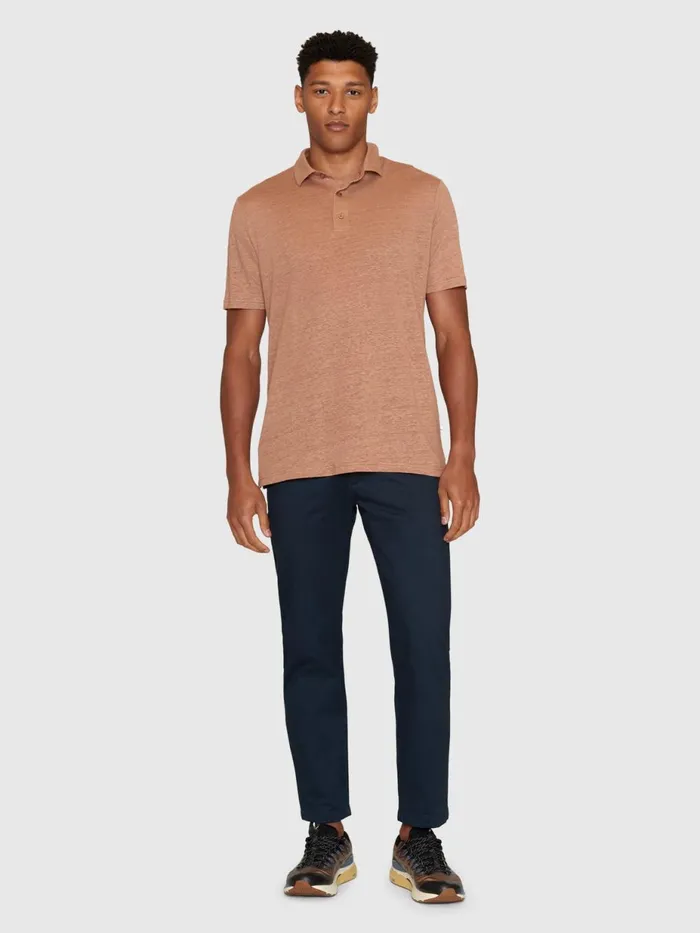 KnowledgeCotton Apparel Polo Shirts Linen Polo Chocolate Malt 8211 Men KnowledgeCotton Apparel Polo Shirts Linen Polo Chocolate Malt 8211 Men