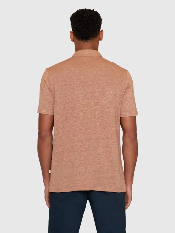 KnowledgeCotton Apparel Polo Shirts Linen Polo Chocolate Malt 8211 Men KnowledgeCotton Apparel Polo Shirts Linen Polo Chocolate Malt 8211 Men