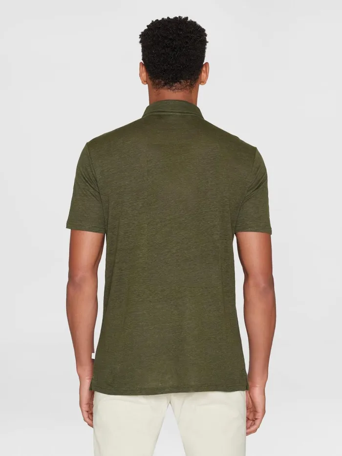 KnowledgeCotton Apparel Polo Shirts Linen Polo Forrest Night 8211 Men KnowledgeCotton Apparel Polo Shirts Linen Polo Forrest Night 8211 Men