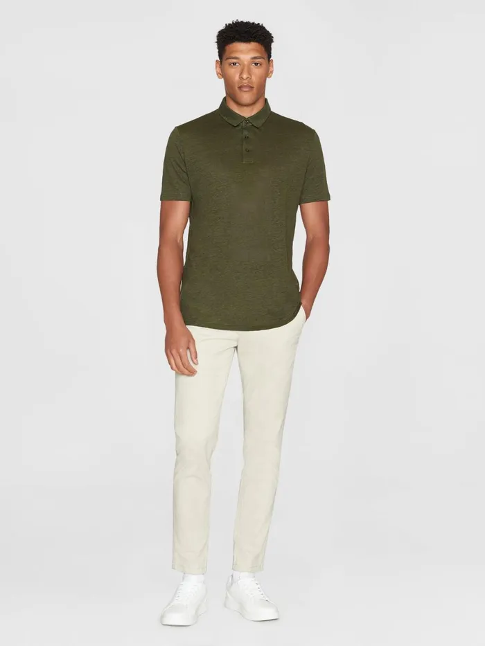 KnowledgeCotton Apparel Polo Shirts Linen Polo Forrest Night 8211 Men KnowledgeCotton Apparel Polo Shirts Linen Polo Forrest Night 8211 Men