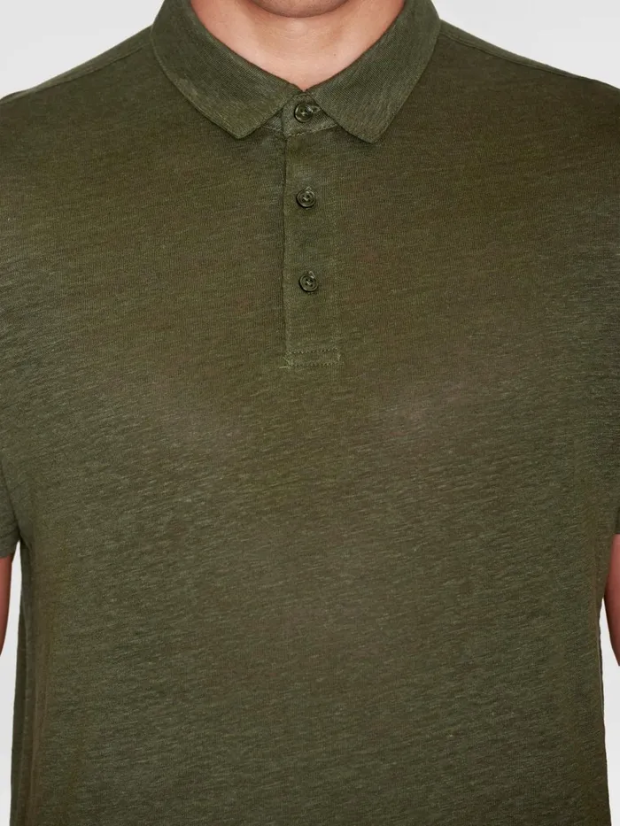 KnowledgeCotton Apparel Polo Shirts Linen Polo Forrest Night 8211 Men KnowledgeCotton Apparel Polo Shirts Linen Polo Forrest Night 8211 Men