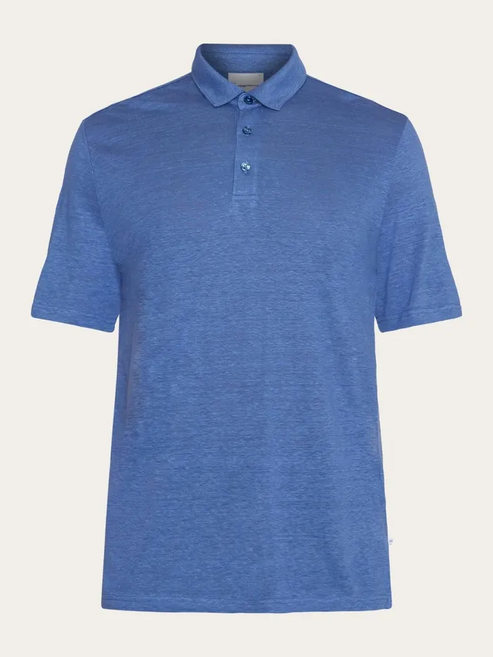 KnowledgeCotton Apparel Polo Shirts Linen Polo Moonlight Blue 8211 Men