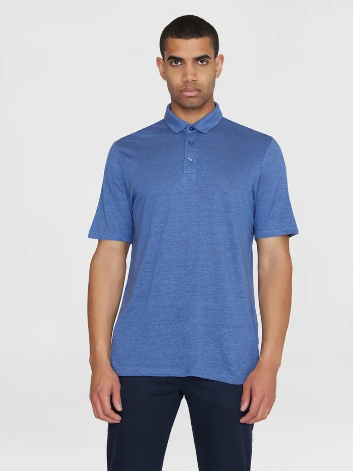 KnowledgeCotton Apparel Polo Shirts Linen Polo Moonlight Blue 8211 Men KnowledgeCotton Apparel Polo Shirts Linen Polo Moonlight Blue 8211 Men