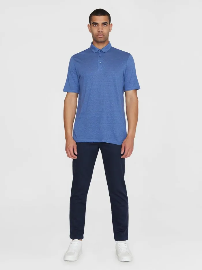 KnowledgeCotton Apparel Polo Shirts Linen Polo Moonlight Blue 8211 Men KnowledgeCotton Apparel Polo Shirts Linen Polo Moonlight Blue 8211 Men